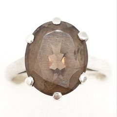 925 Sterling Silver Smoky Quartz Ring - Vintage