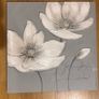 Glittery grey floral canvas Image 3