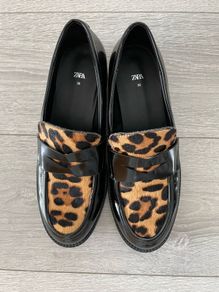 ZARA Leopard Print Loafers - Size 38