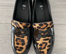 ZARA Leopard Print Loafers - Size 38