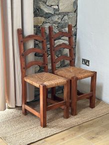 Solid wood farmhouse style dining chairs