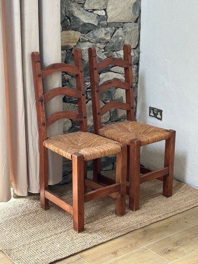 Solid wood farmhouse style dining chairs