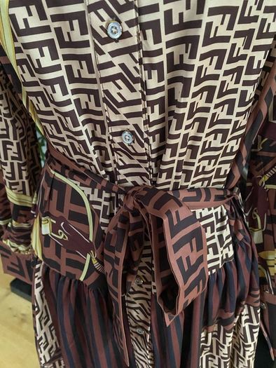 Beautiful Fendi inspired design pleated shirt dress