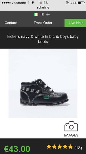Kickers Hi B Crib Boys Baby (Navy/White) - Infant UK4.5