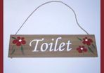 Shabby Chic Rustic Handcrafted Wooden Toilet Bathroom WC hanging sign plaque