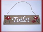 Shabby Chic Rustic Handcrafted Wooden Toilet Bathroom WC hanging sign plaque