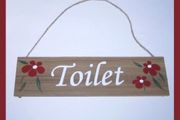 Shabby Chic Rustic Handcrafted Wooden Toilet Bathroom WC hanging sign plaque