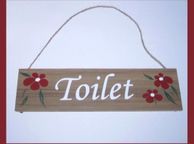 main image for ad Shabby Chic Rustic Handcrafted Wooden Toilet Bathroom WC hanging sign plaque