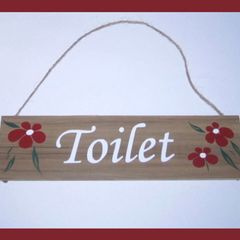 Shabby Chic Rustic Handcrafted Wooden Toilet Bathroom WC hanging sign plaque