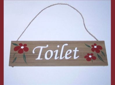 Shabby Chic Rustic Handcrafted Wooden Toilet Bathroom WC hanging sign plaque