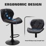 Bar Stools Set of 2 Bar Chairs,Modern Height Adjustable Kitchen Stools With Backs, Swivel Faux Leather Kitchen Island Chairs(All Black) Image 7