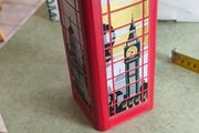 M&amp;S Shortbread Tin London Phone Booth Collectible Metal Canister 2014 Empty