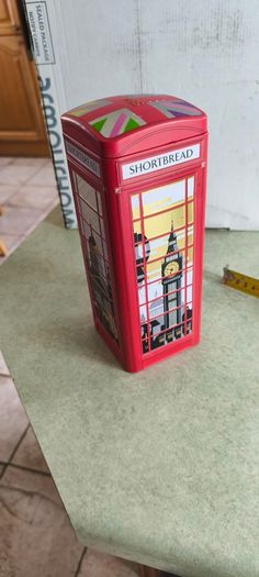 M&S Shortbread Tin London Phone Booth Collectible Metal Canister 2014 Empty