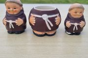 Vintage W. Germany Goebel Friar Tuck Monk 3 Piece Set