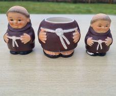 Vintage W. Germany Goebel Friar Tuck Monk 3 Piece Set