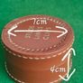 Vintage Real Hide Leather Round Stud & Cufflink Box Image 6