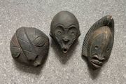 Small Tribal Art Pottery Mask African Ceramic Wall Decor