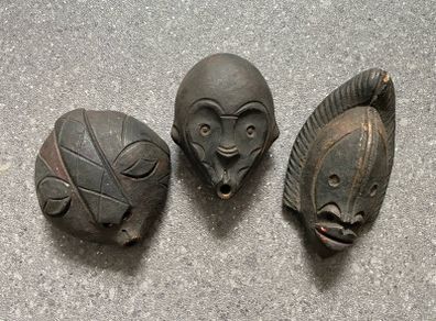 Small Tribal Art Pottery Mask African Ceramic Wall Decor