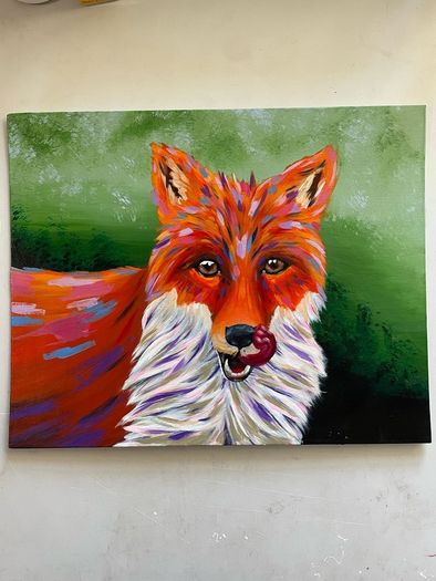 Fox Original Acrylic Painting