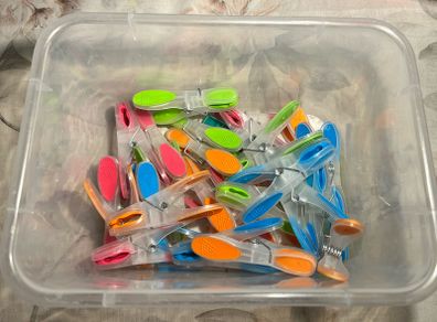 32 Clothespins with Tub