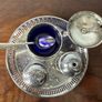 Vintage EPNS Cruet Set with Cobalt Blue Glass Image 6