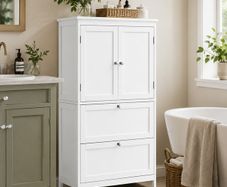 Bathroom cabinet with 2 doors and 2 drawers white