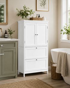 Bathroom cabinet with 2 doors and 2 drawers white