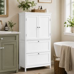Bathroom cabinet with 2 doors and 2 drawers white