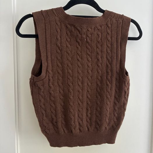 Brown cable knit vest Primark