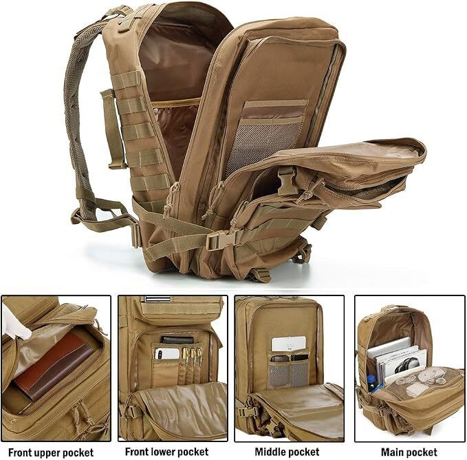 45L Tactical Military Backpacks For Men Camping Hiking Trekking Daypack