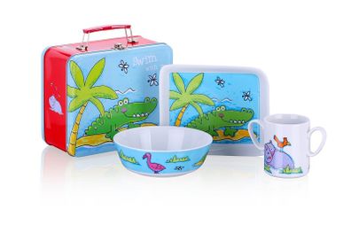 Porcelain Breakfast Set For Kids Crocodile