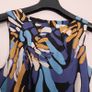 Closet London Abstract Blue Navy Belted A-Line Skater Dress 12UK/40EU Image 7