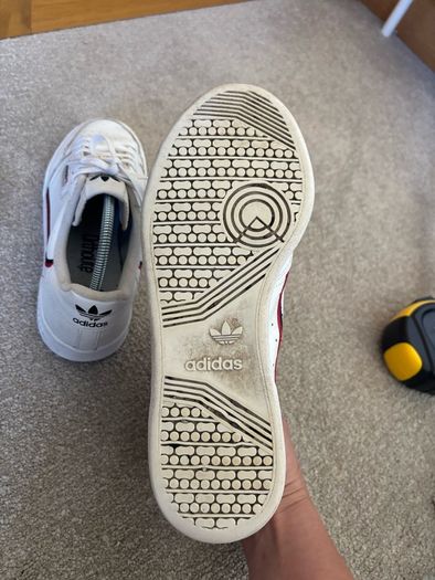 Womens Adidas Continental 80 white trainers