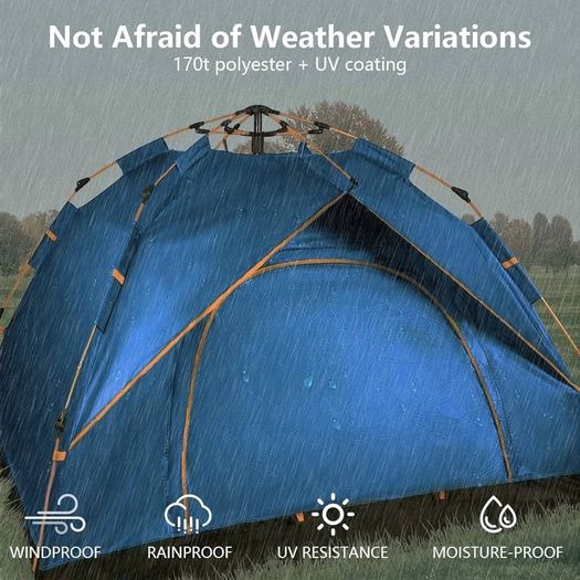 Hydraulic Dome Tent Canopy for Camping Automatic Waterproof Tents 3-4 Person Canopy Easy to Set up and package