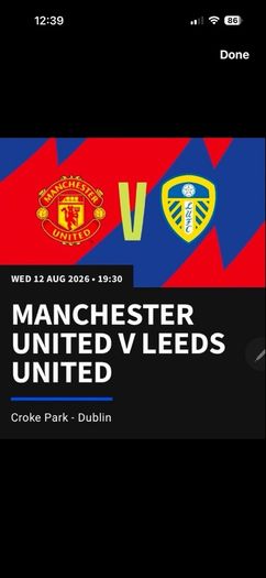 Manchester United V Leeds Croke Park