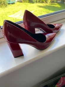 New Graciana ladies dark red leather court shoes
