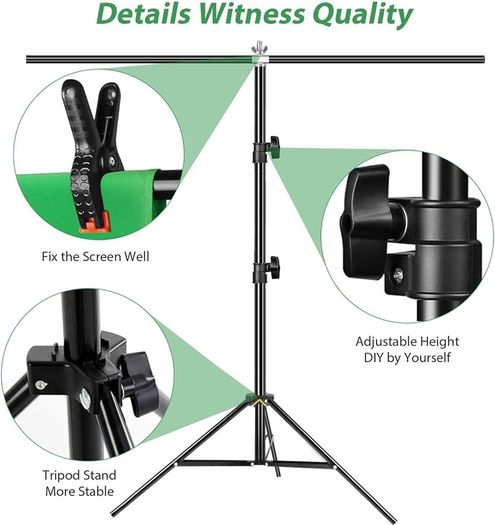 NEW SALE | Green Screen Background with Stand 2x2M/6.5x6.5Ft,1.5 x2M GreenScreen Photography Backdrop Kit for Gaming,Photo Studio,Stream,Chroma Key