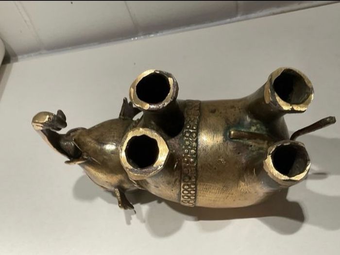 Antique 19th Century Indian Brass Elephant Dhokra Lost Wax Temple Toy