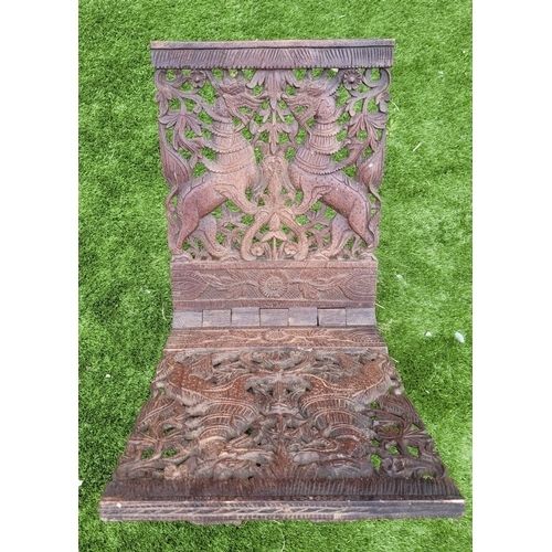 Large Carved Wooden Quran Stand (kursi), Indian, 19th Century.