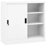 Office Cabinet with Sliding Door White 90x40x90 cm Steel Image 3