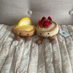 New JELLYCAT Collette Tarte Au Citron or  Fleurette Tarte Aux Fraises