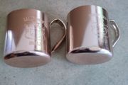SET OF 2 Vintage 12oz. Aluminum Smirnoff Mule Mug Cup Made In Hong Kong