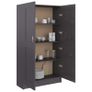 Book Cabinet High Gloss Grey 82.5x30.5x150 cm Chipboard Image 4