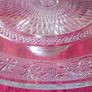 Vintage Cut Glass Art Deco Footed Cake Stand Image 10