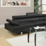 BIG DEAL Black leather 262cm Corner Chaise Sofa Image 3