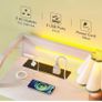 Black Chest of Drawers Bedroom, with LED Light trip with 10 Adjustable Colors and 2 USB and 2 AC Outlets, Includes 8 Large Fabric Drawers, Suitable for Bedroom, Living Room, 110 x 30 x 88, White Image 2