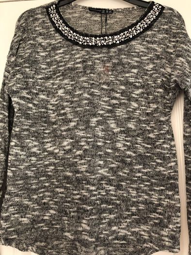 Charcoal embellished Top BNWT