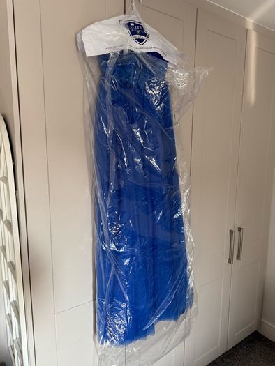 Cobalt blue Debs dress with a subtle sparkle