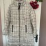 Edina ronay check down filled white & black tie belt coat size 12 Image 2