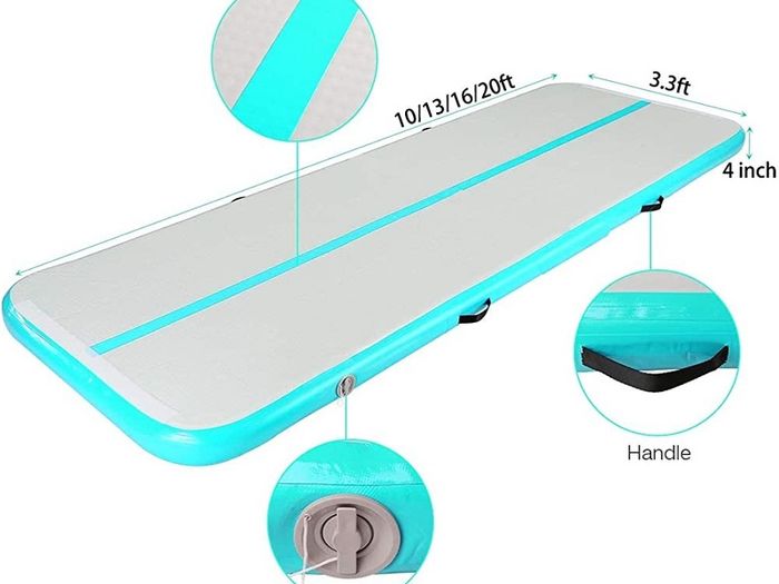 Air Inflatable Gymnastics Mat Tumbling Mats 10ft Track 4 Inch Thickness Tumble Tracks for Home Use/Training/Yoga with Electric Pump (FREE POSTAGE)